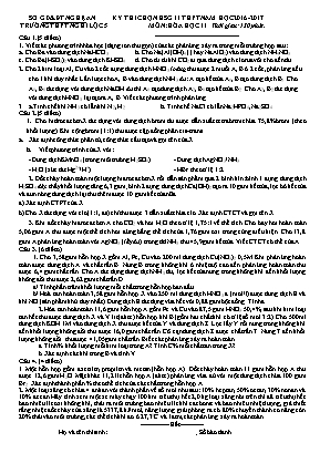 Đề thi chọn học sinh giỏi môn Hóa học Lớp 11 lần 1 - Năm học 2016-2017 - Trường THPT Nghi Lộc 5